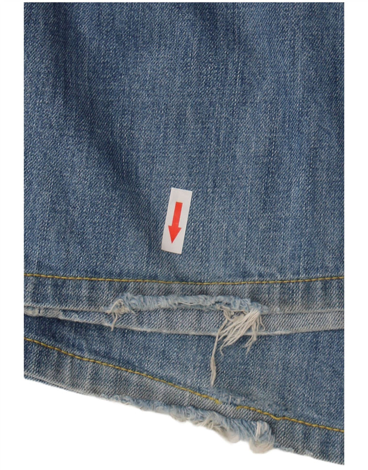 Replay Calça jeans reta masculina desgastada W34 L30 azul algodão