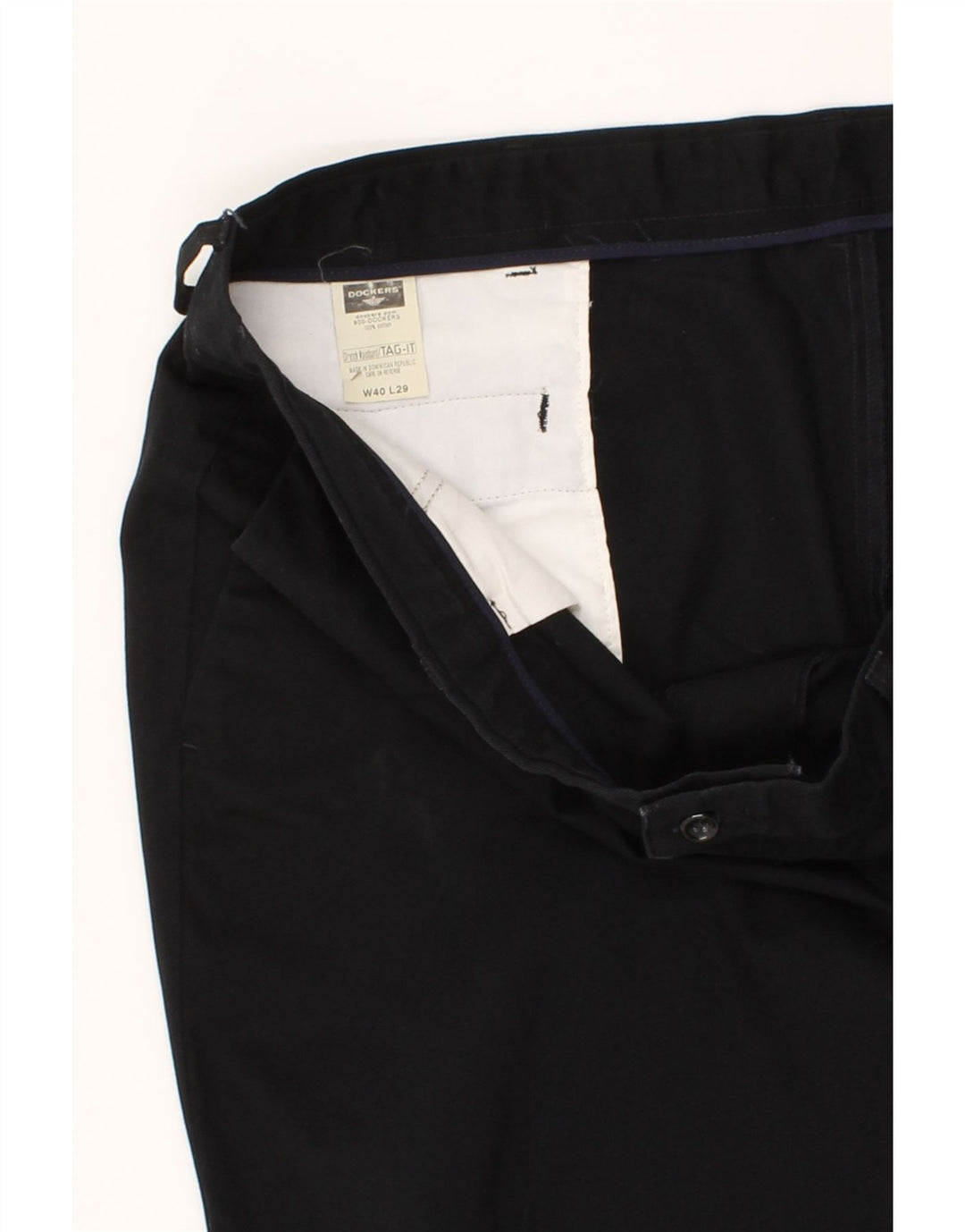 DOCKERS Mens Slim Chino Trousers W40 L29 Black Cotton Vintage Dockers and Second-Hand Dockers from Messina Hembry 