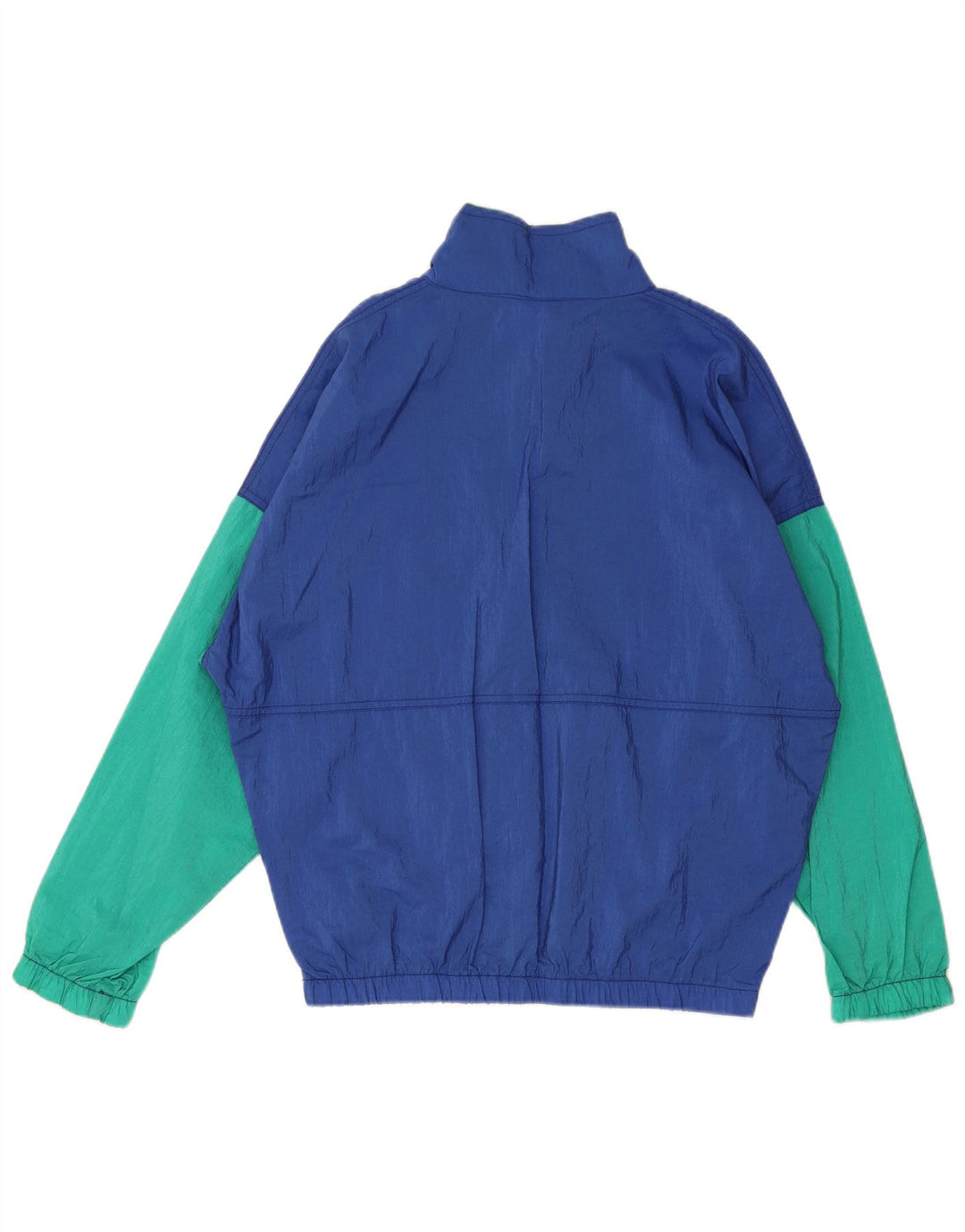 Pulôver masculino vintage, jaqueta superior de agasalho XL azul Colourblock poliamida