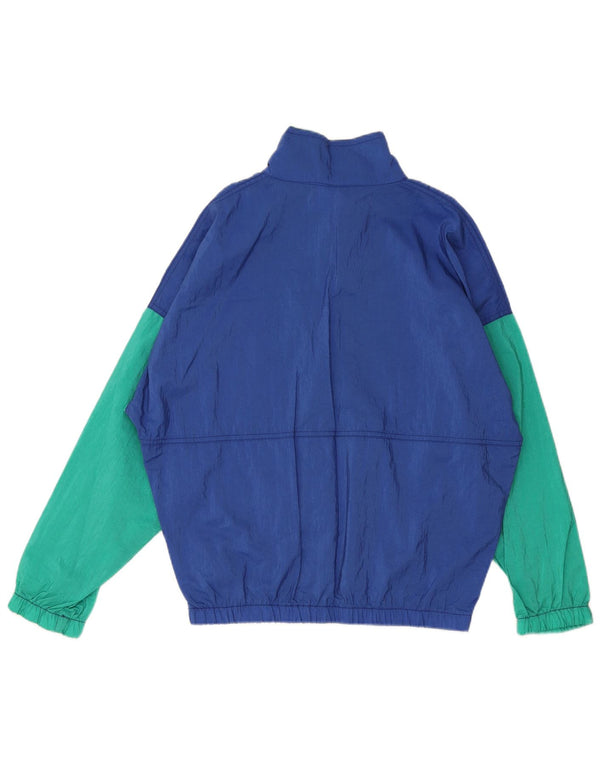 Pulôver masculino vintage, jaqueta superior de agasalho XL azul Colourblock poliamida