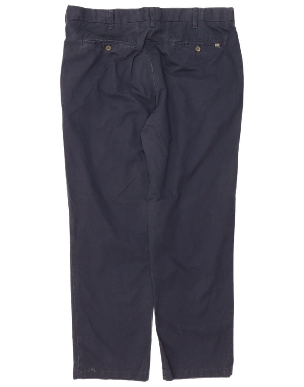 Calça chino masculina Marks & Spencer de ajuste regular W38 L31 algodão azul marinho