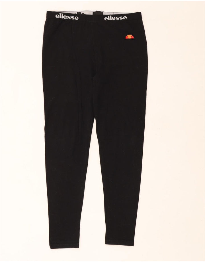Leggings estampadas femininas ELLESSE UK 12 algodão preto médio