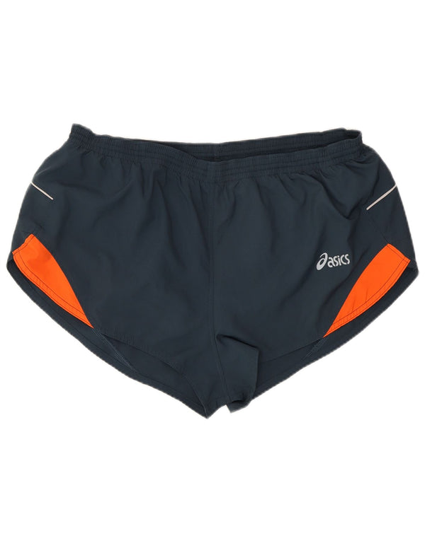 Shorts esportivo feminino Asics UK 14 grande cinza poliéster esportivo