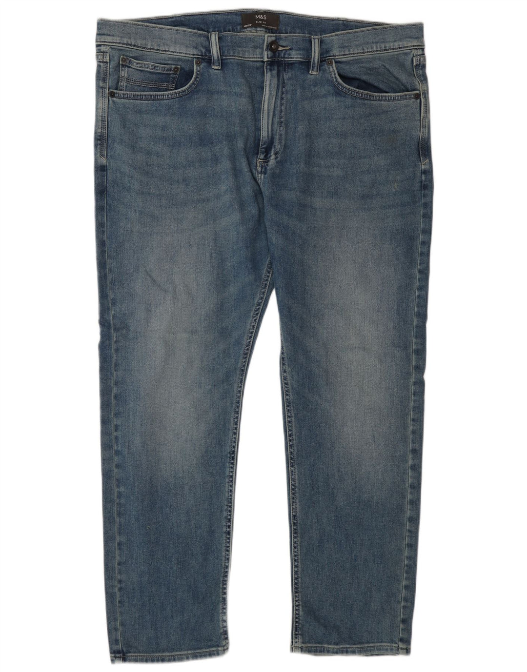 Marks & Spencer Mens Slim Jeans W40 L29 Azul Algodão