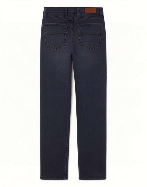Marks & Spencer Masculino Regular Straight Jeans W30 L31 Azul Marinho Algodão