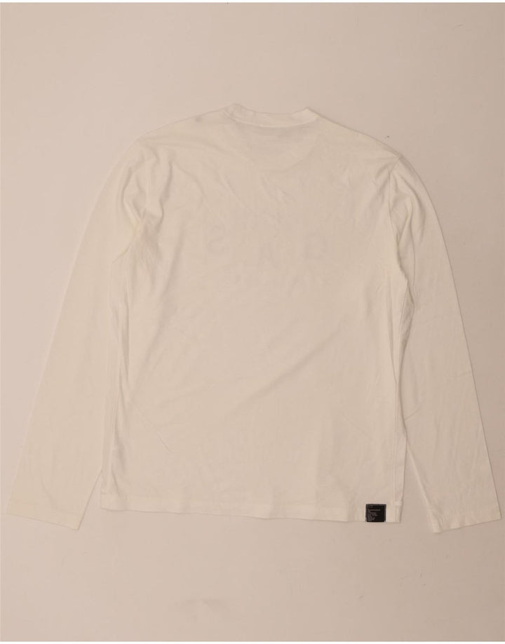 GAS Mens Graphic Top Long Sleeve 3XL White Cotton Vintage Gas and Second-Hand Gas from Messina Hembry 