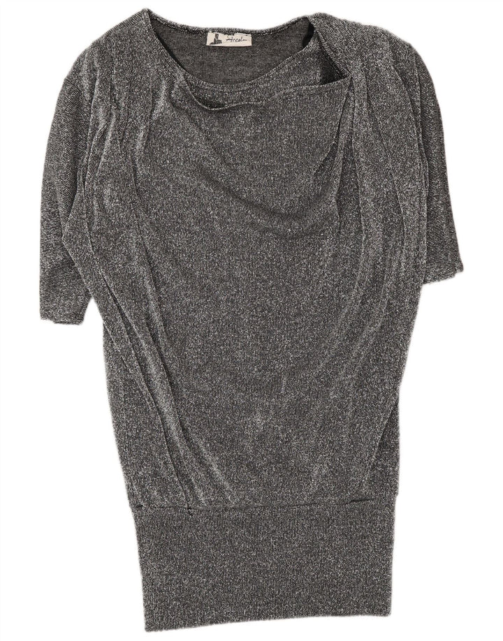 Vestido feminino vintage Batwing Jumper UK 16 grande cinza