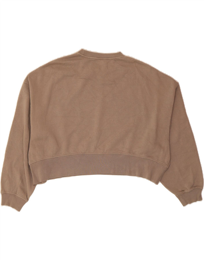 NIKE Womens Crop Loose Fit Sweatshirt Jumper UK 14 Medium Beige Cotton Vintage Nike and Second-Hand Nike from Messina Hembry 