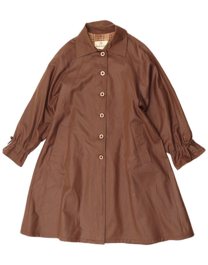 Trench Coat feminino Claude Havrey Reino Unido 14 grande poliéster marrom