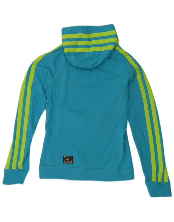 Adidas Womens Hoodie Jumper UK 14 Médio Azul Poliéster