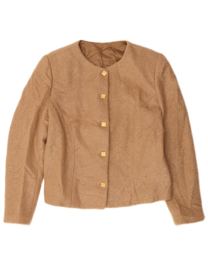 Jaqueta Blazer Feminina Vintage com 5 Botões Reino Unido 14 Bege Médio