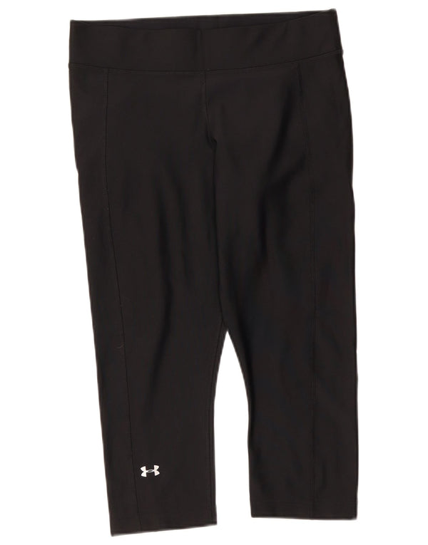 Under Armour Womens Heat Gear Capri Leggings Reino Unido 14 Grande Preto