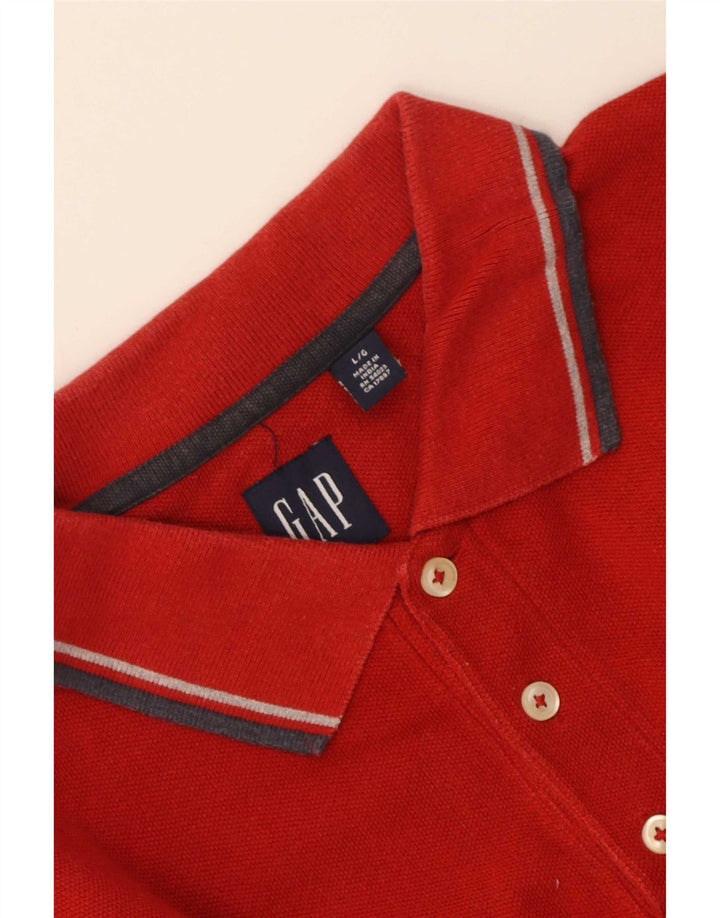 Camisa polo masculina Gap grande algodão listrado vermelho