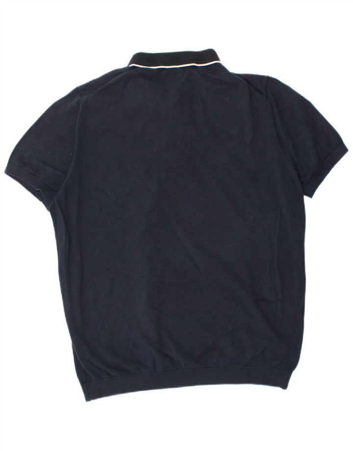 Camisa polo masculina Massimo Dutti 2XL algodão azul marinho