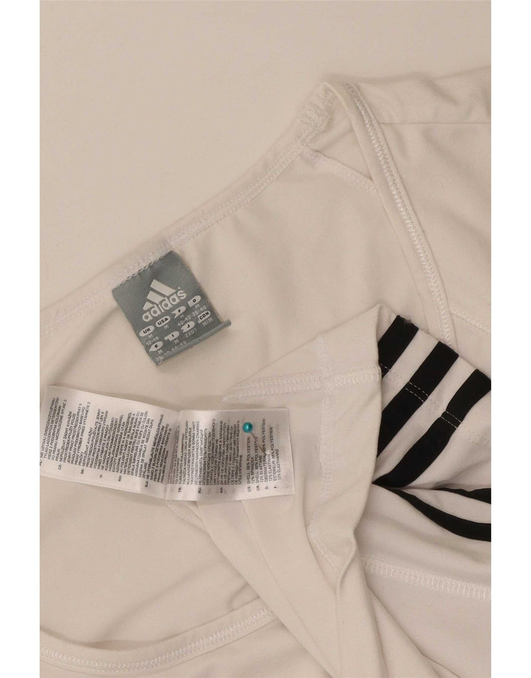 Camiseta feminina Adidas UK 12/14 médio branco colorblock poliéster