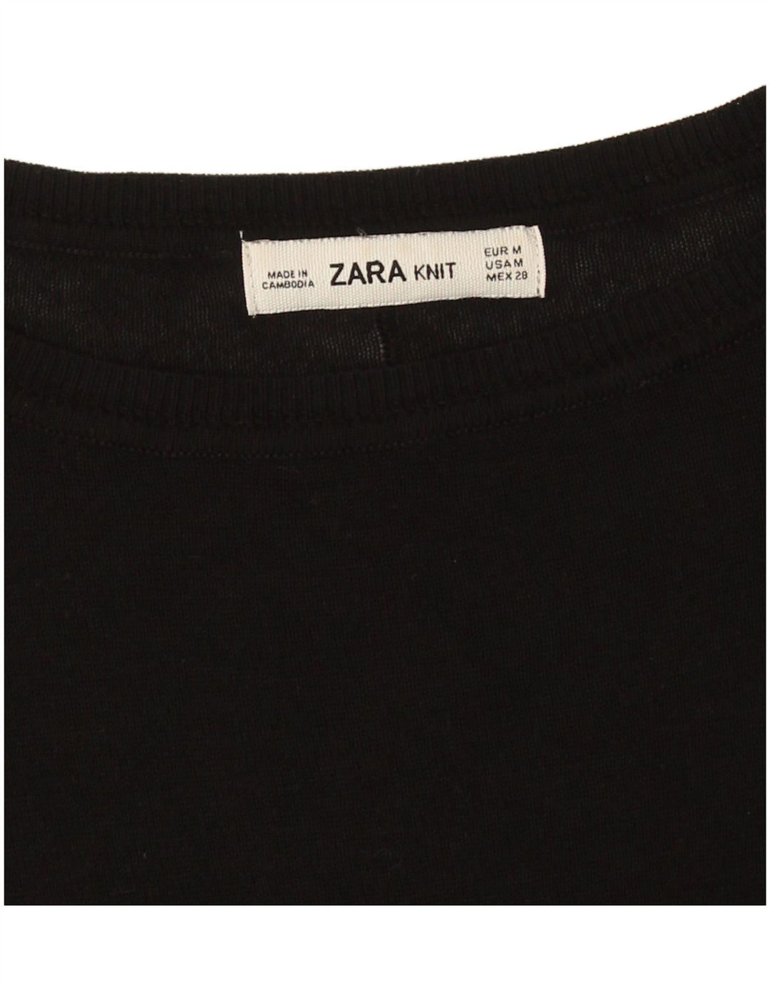 Zara Suéter feminino com palangre grande e gola canoa Reino Unido 14 médio preto