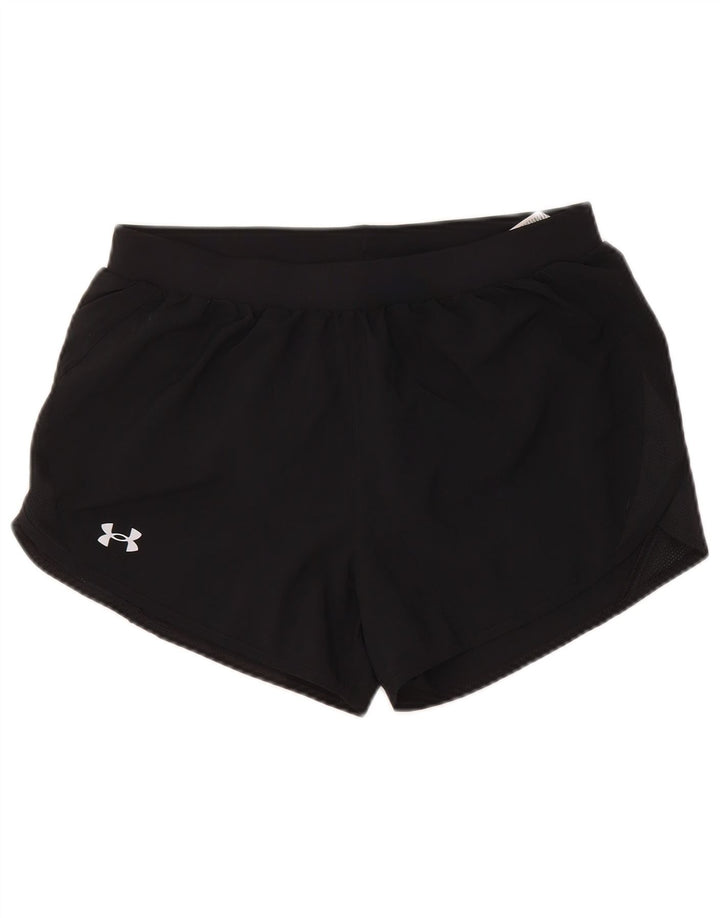 Shorts esportivos femininos Under Armour Heat Gear UK 14 poliéster preto médio