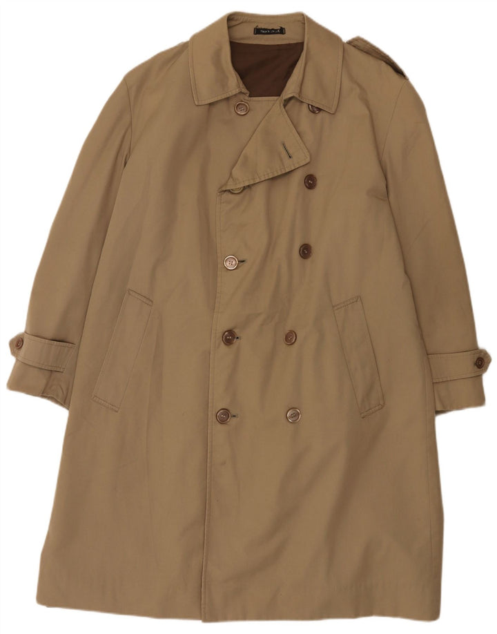 Casaco impermeável masculino vintage UK 36 pequeno bege clássico