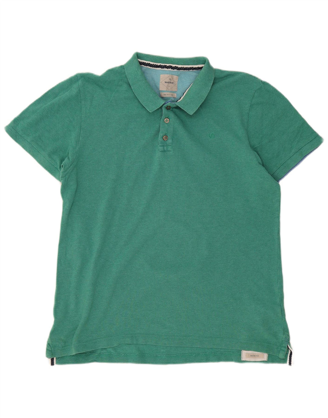 Camisa polo masculina WHITE STUFF grande algodão verde