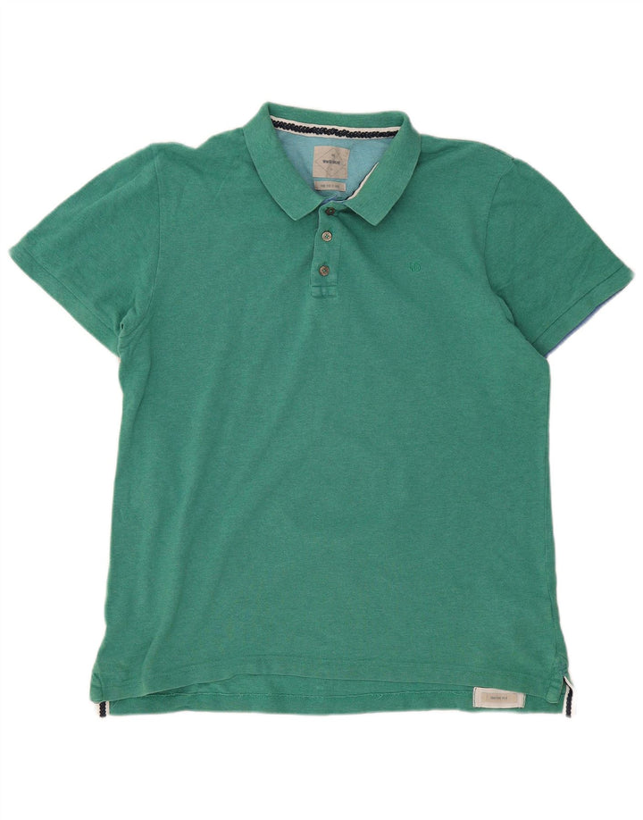 Camisa polo masculina WHITE STUFF grande algodão verde