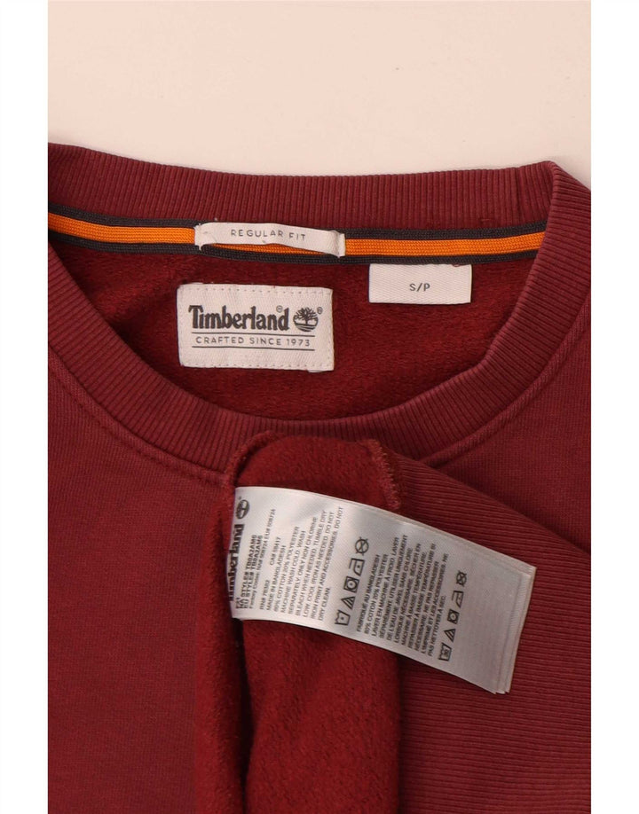 Timberland Mens Regular Fit Moletom Jumper Pequeno Algodão Vermelho