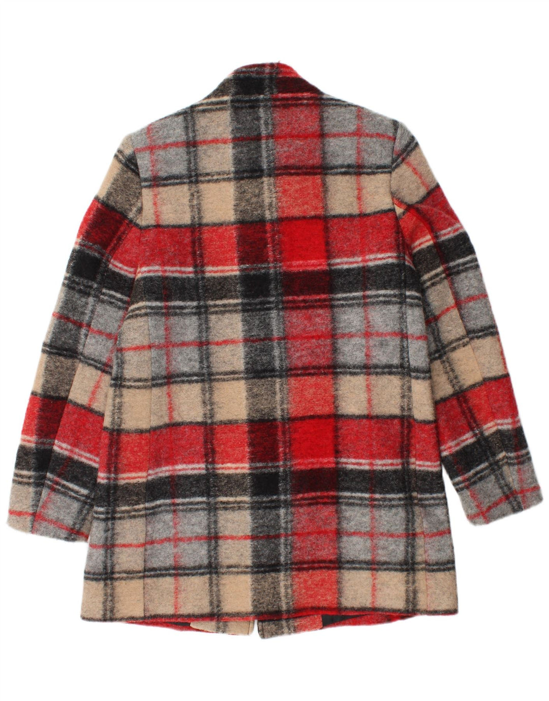 Sobretudo feminino Eugen Klein UK 10 pequeno lã xadrez multicolorida