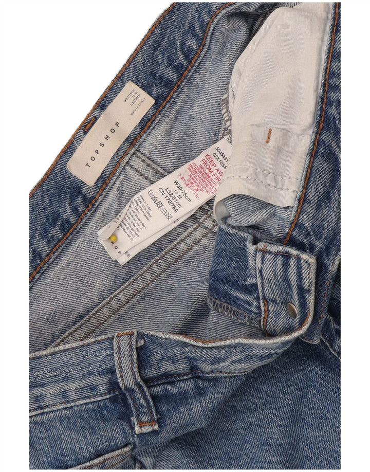Jeans retos femininos Topshop W30 L32 azul poliéster