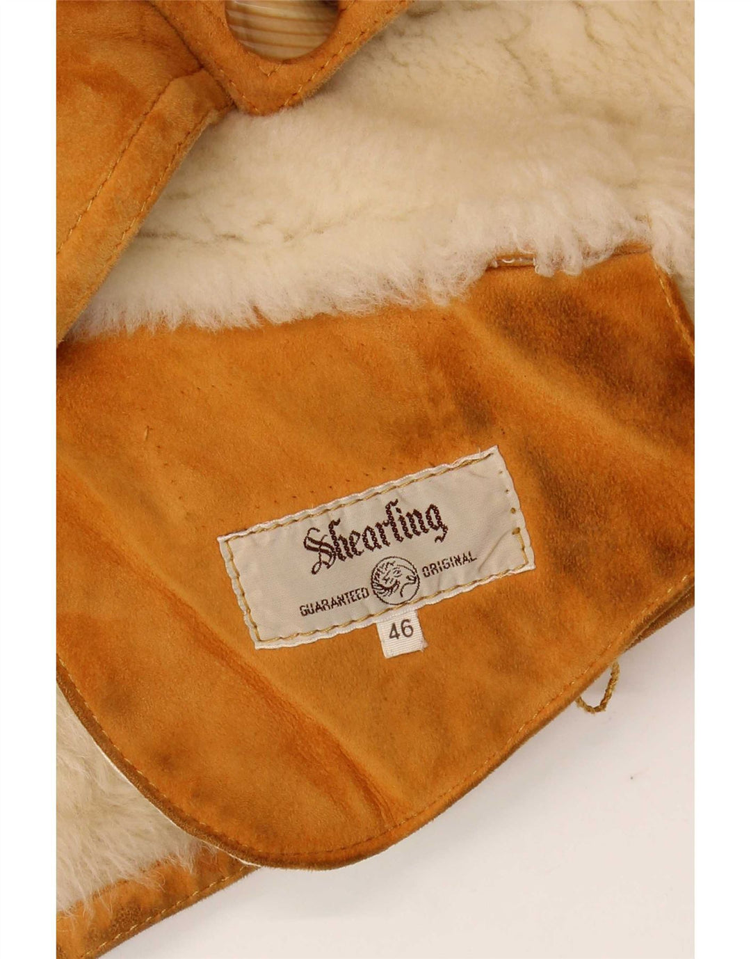 Jaqueta feminina vintage de shearling IT 46 grande marrom shearling