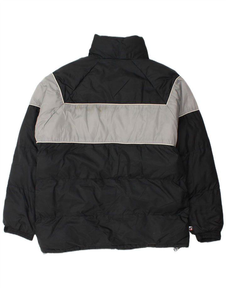 Jaqueta acolchoada masculina Fila UK 40 grande preto colorblock nylon