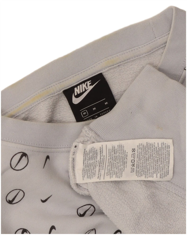 Moletom feminino Nike Oversized Crop Graphic Jumper UK 14 Médio Azul