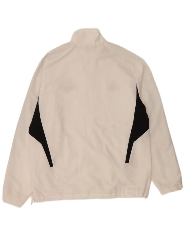 Adidas Mens Tracksuit Top Jacket UK 42/44 Grande Branco Colorblock Poliéster
