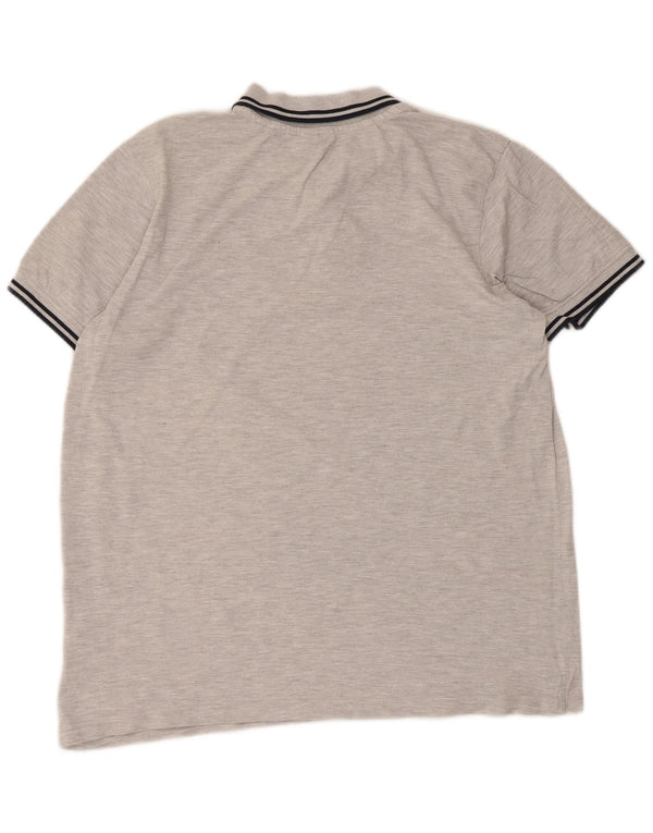 Kappa Mens Polo Shirt XL Grey Striped Cotton