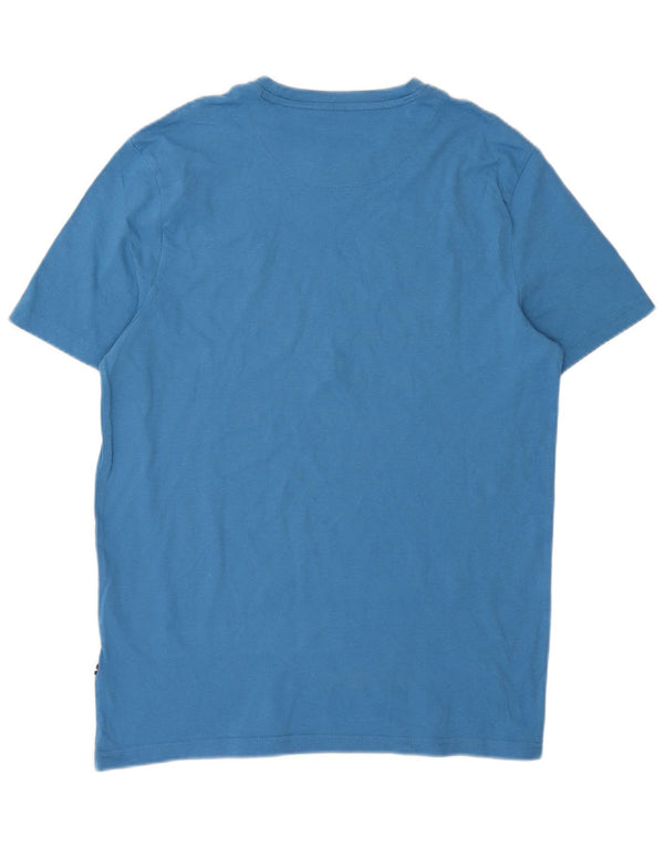 US Polo Assn. Camiseta masculina gráfica top pequeno algodão azul