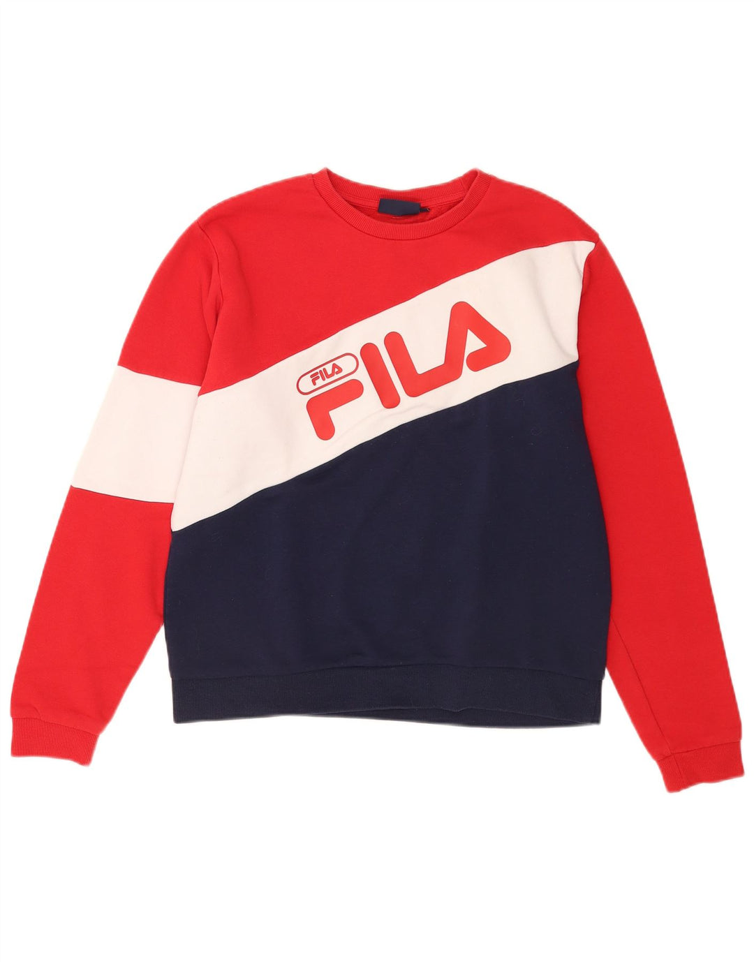 Fila Moletom Gráfico Masculino Jumper Médio Multicolorido Colorblock Algodão