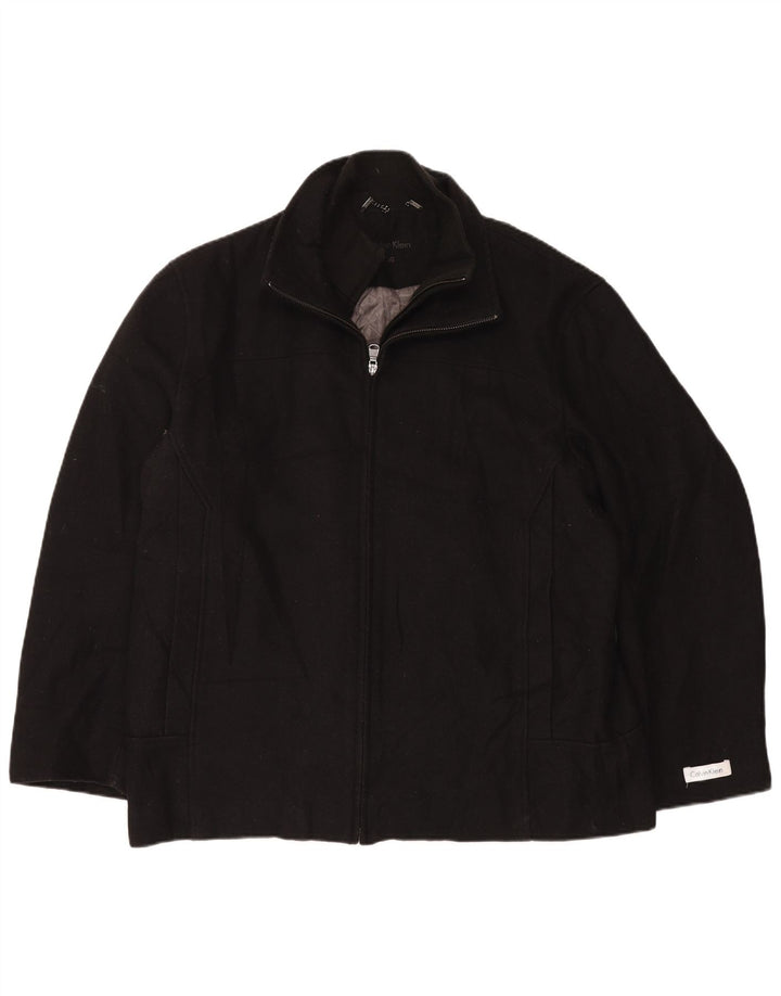 Jaqueta bomber masculina Calvin Klein UK 40 grande lã preta