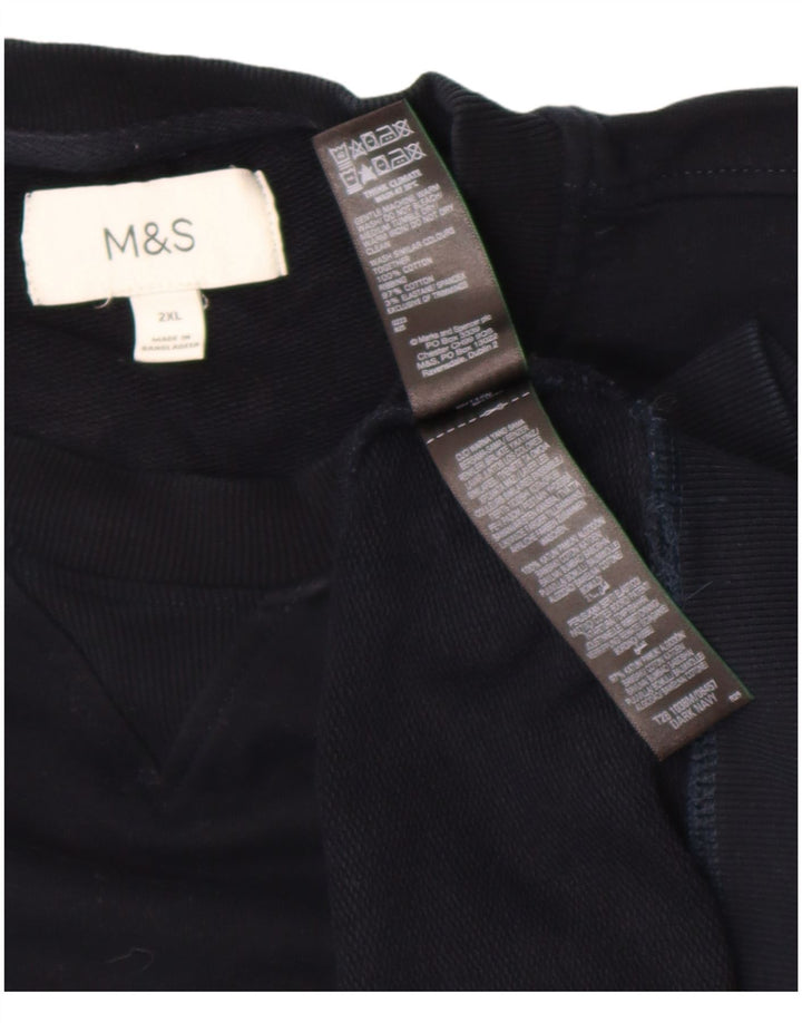 Suéter masculino Marks & Spencer 2XL algodão azul marinho