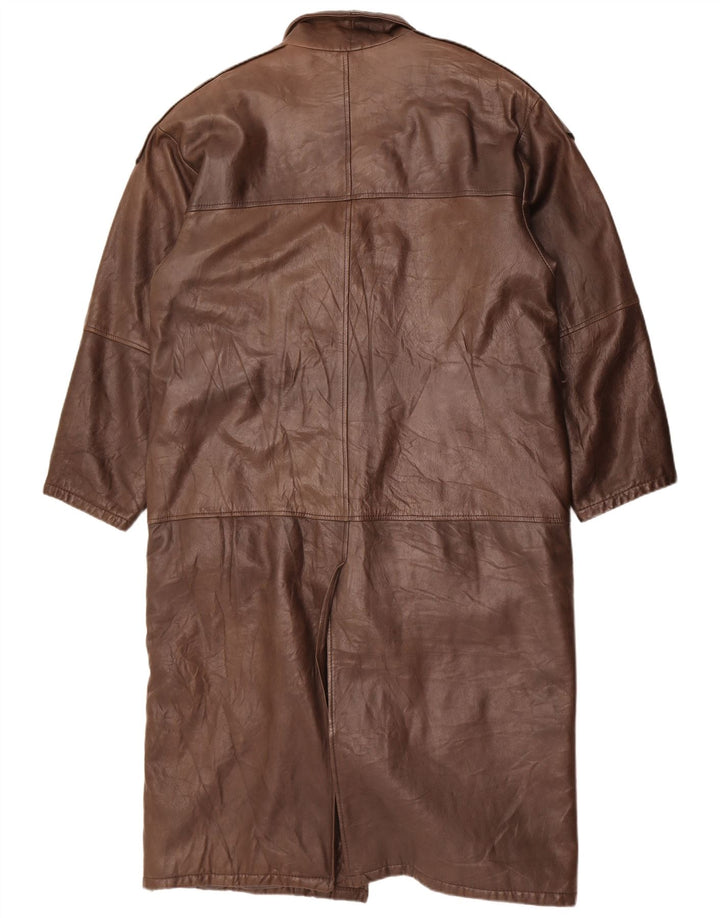 Casaco de couro masculino vintage Reino Unido 38 couro marrom médio
