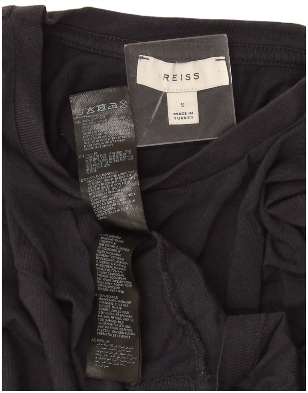 Camiseta masculina Reiss Top pequeno algodão azul marinho