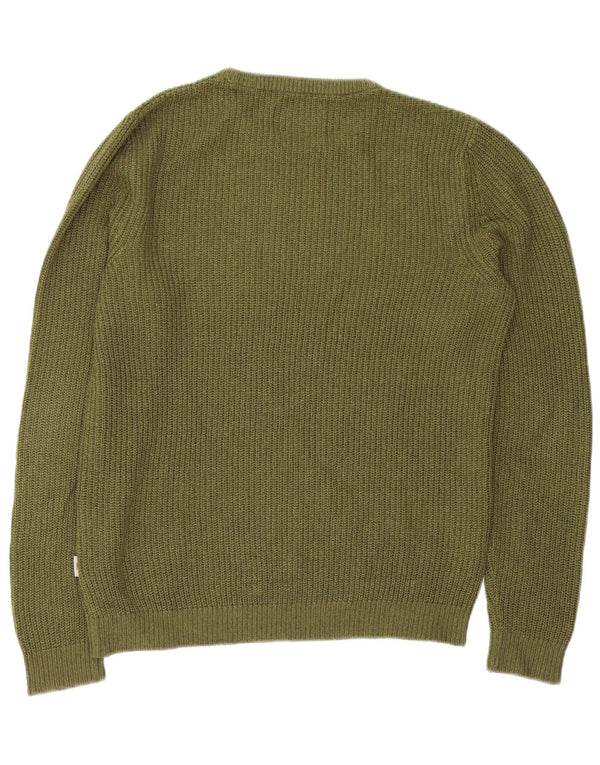 Suéter masculino Jack & Jones com gola canoa grande acrílico cáqui