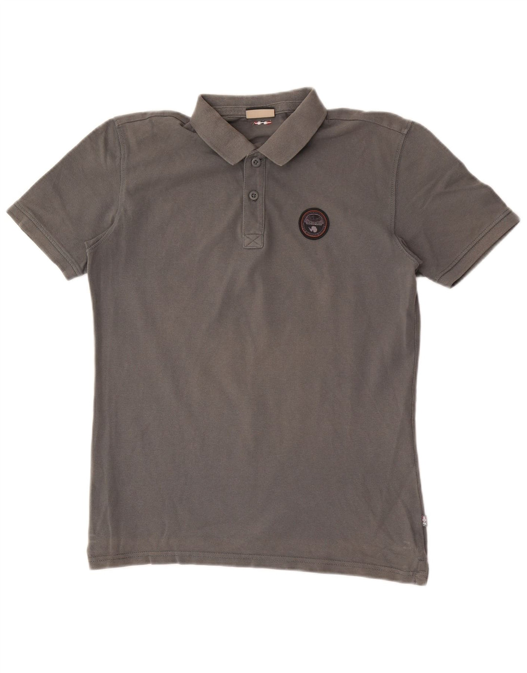 Camisa pólo geográfica masculina Napapijri pequena cinza