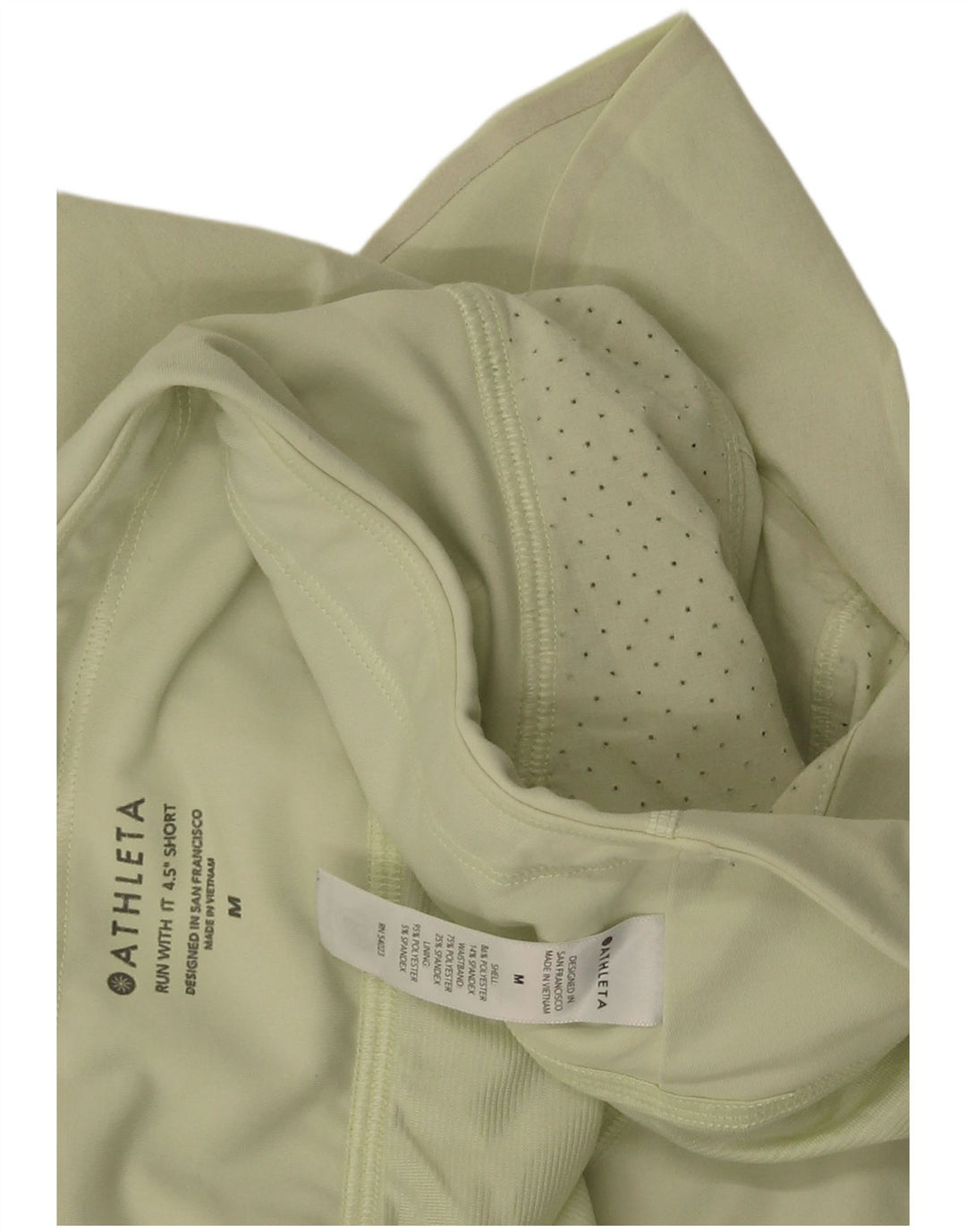 Shorts esportivos femininos Athleta UK 14 poliéster verde médio