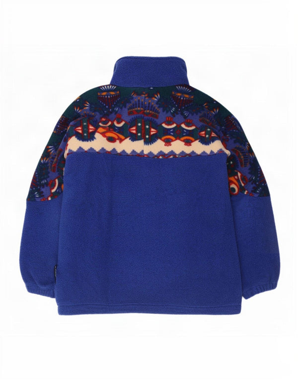 Cape Horn Mens Zip Neck Fleece Jumper Poliéster Geométrico Azul Médio