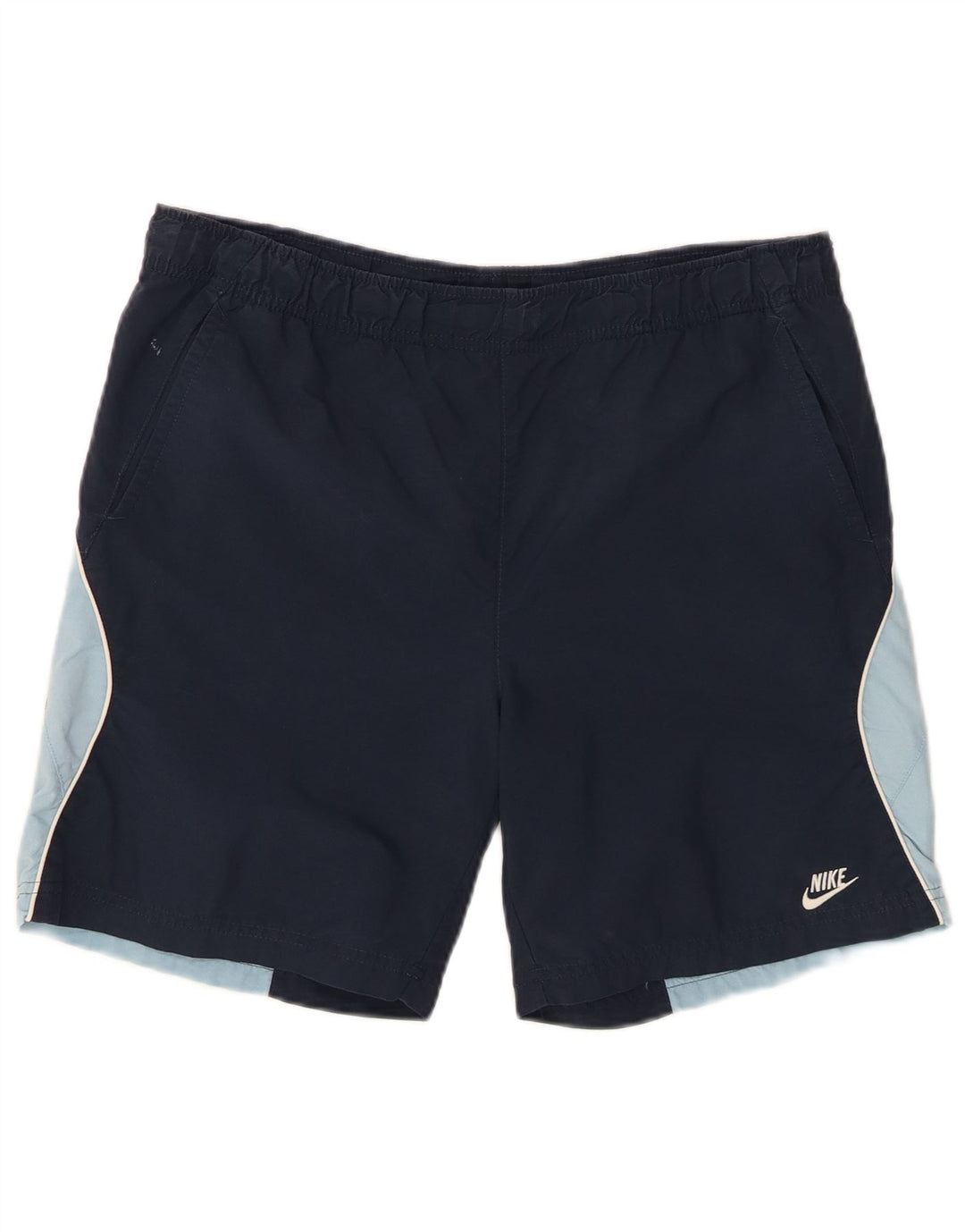 Shorts de natação masculino Nike pequeno azul marinho colorblock