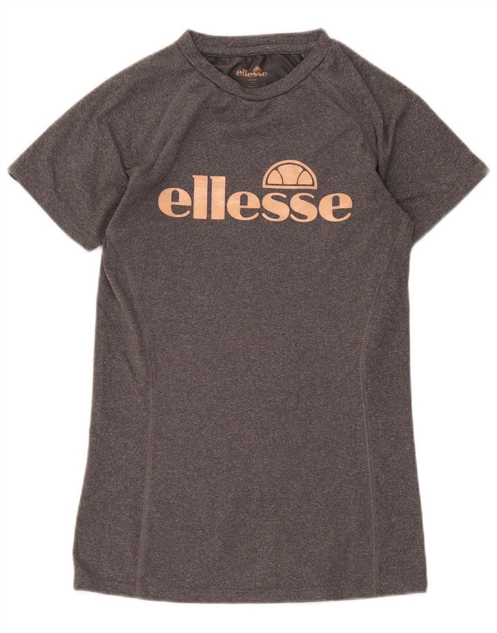 Camiseta feminina Ellesse com estampa gráfica UK 10 pequena cinza poliéster