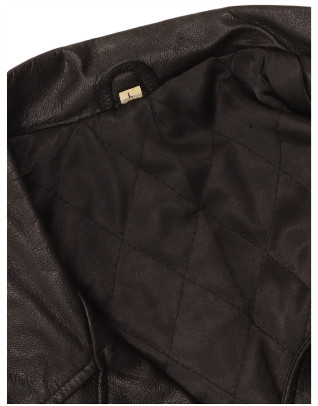 Jaqueta de couro masculina vintage UK 40 grande preta