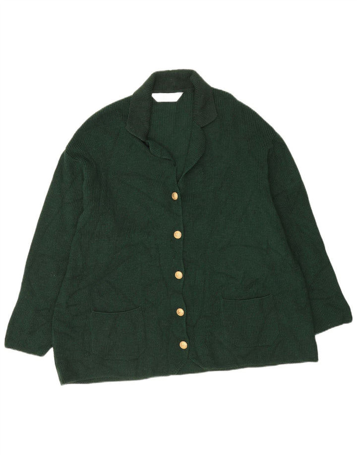 Suéter cardigã feminino Marks & Spencer UK 22 3XL lã verde