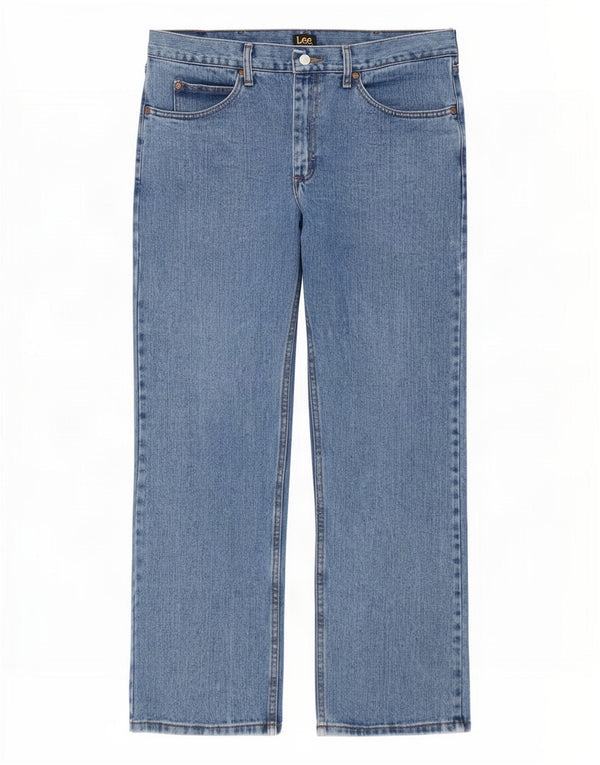 Lee Mens Straight Jeans W36 L32 Blue Cotton