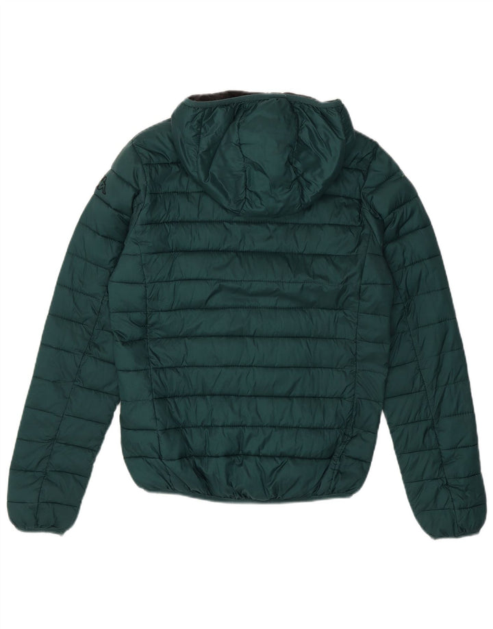 Jaqueta masculina acolchoada com capuz KAPPA UK 36 pequena verde nylon