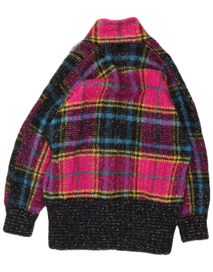Suéter feminino Carthago Longline Cardigan UK 16 grande xadrez multicolorido