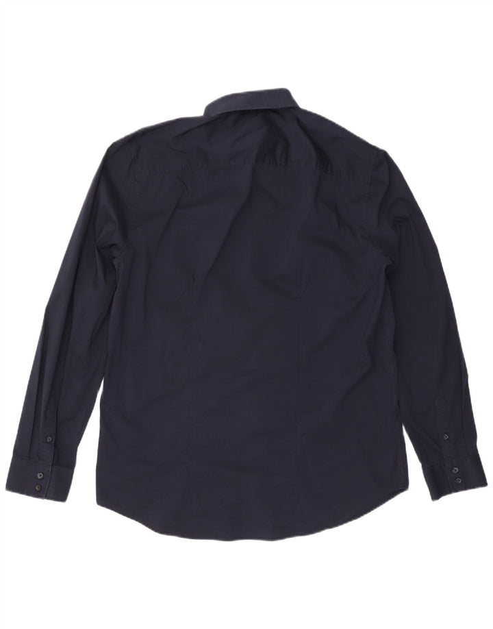 Camisa masculina Guess Slim Fit XL azul marinho algodão